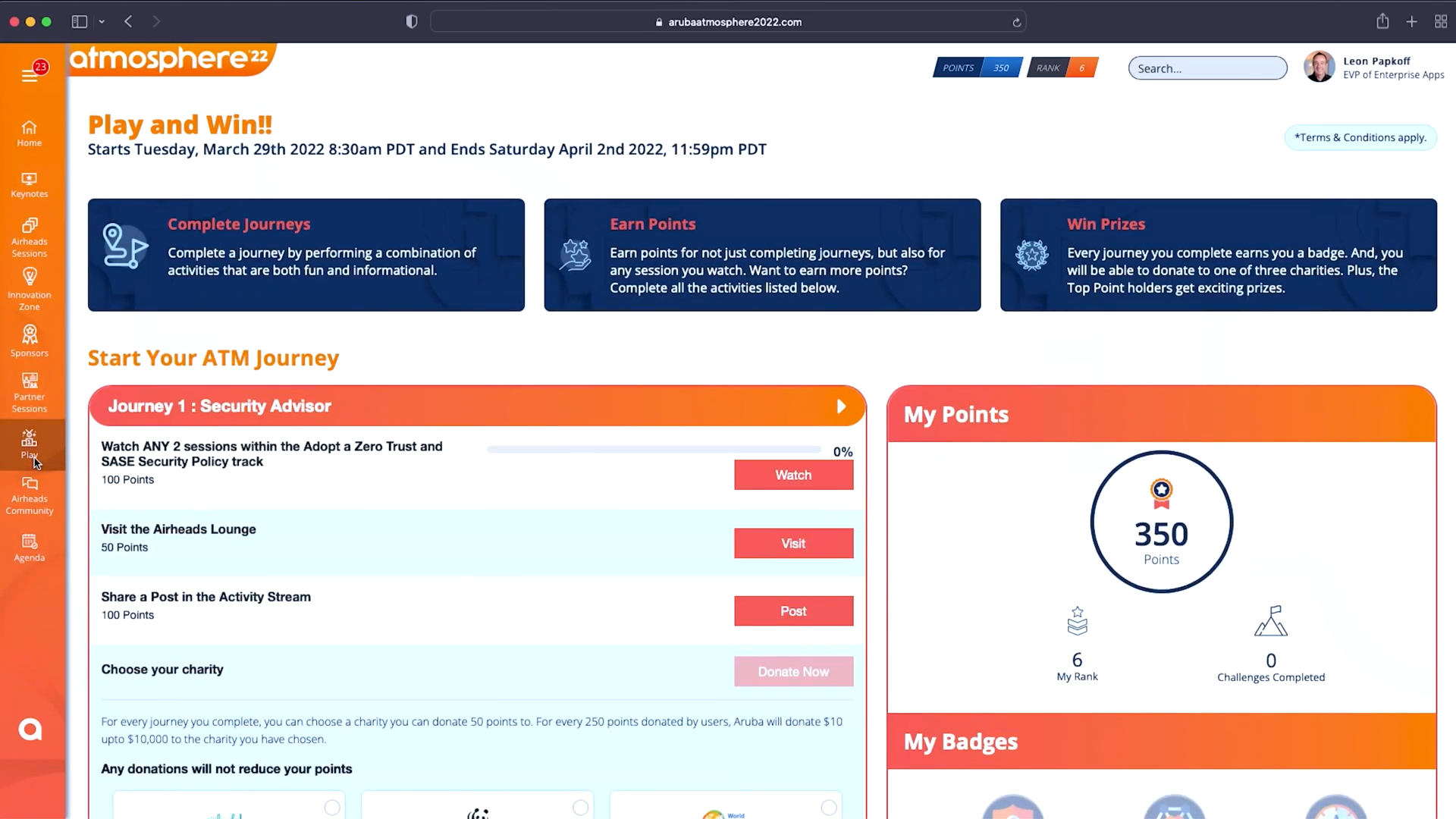 Aruba Atmosphere - Gamification