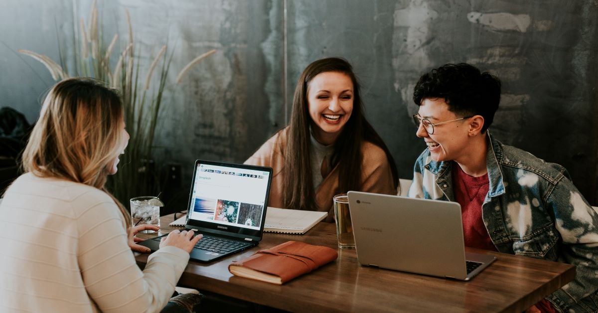 Coworkers engage with each other